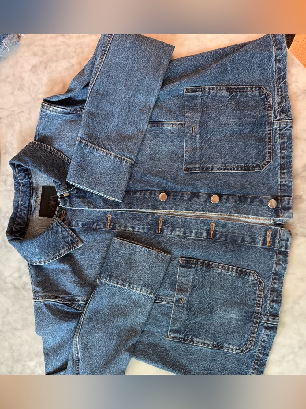 Zara Blue Denim Jean Jacket